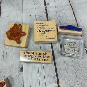 set of 5 crafting stamps for homemade cards scrapbooking teachers crafters